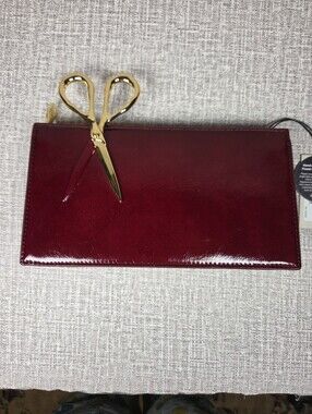 NWT ALEXIS BITTAR The Petit Scissor Clutch Crossbody Bag Merlot Red $395
